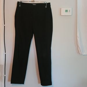 Scalloped Detail Black Pants